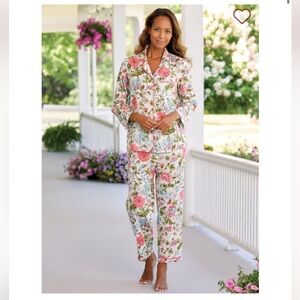 Ella Simone English Rose Cotton Lawn Pajama Set Size Large